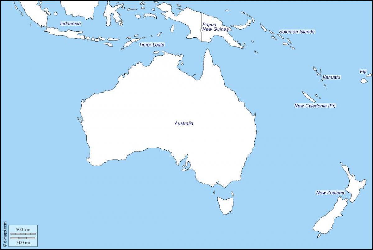 oris zemljevid avstralije in nove zelandije