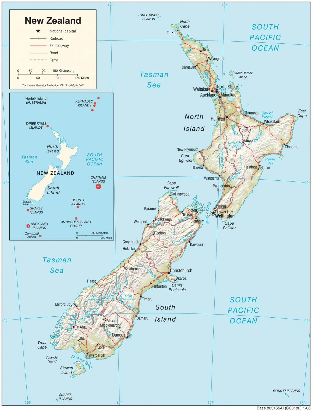 nova zelandija zemljevid hd