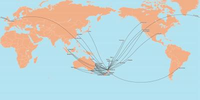 Air new zealand poti zemljevid mednarodnih