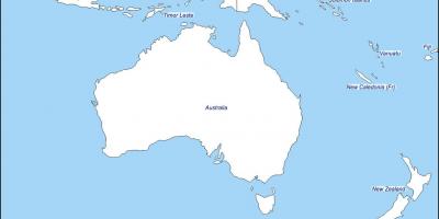 Oris zemljevid avstralije in nove zelandije